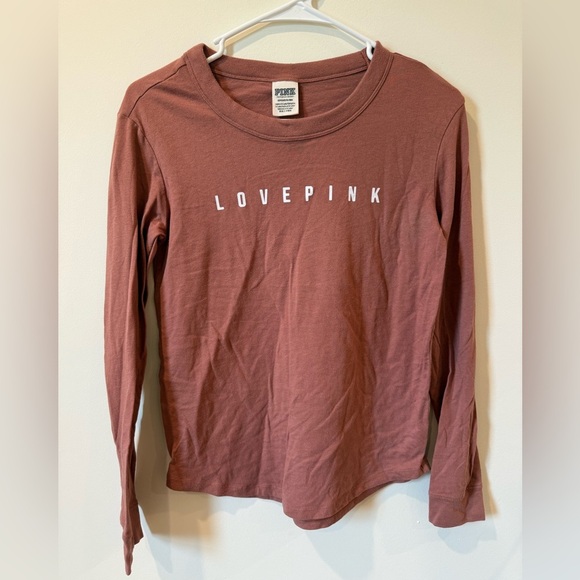 PINK Victoria's Secret Fitted Long Sleeve T-Shirt Pink - Picture 1 of 5